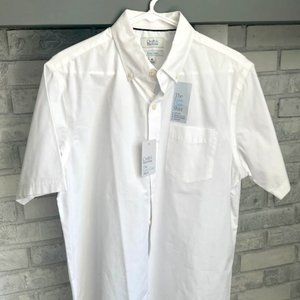 Men's Short Sleeve Button Down Shirt, Size M, White